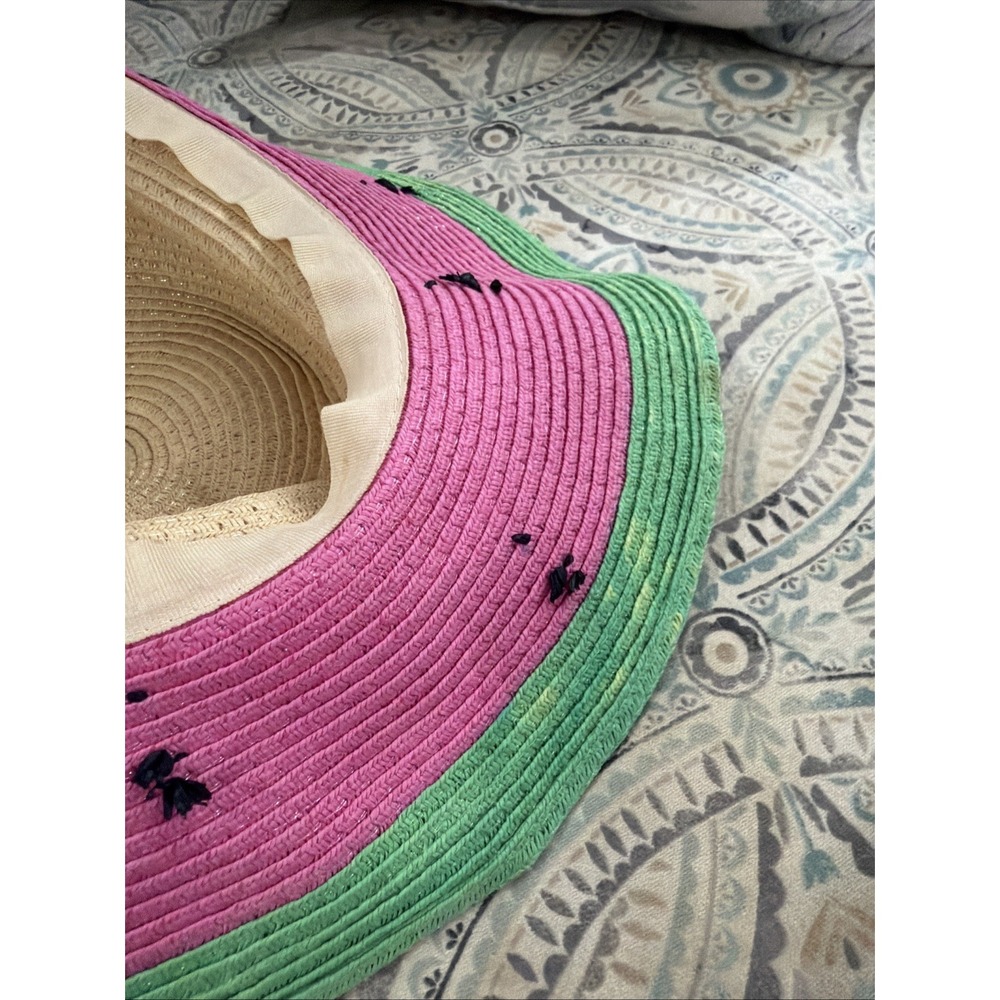 Watermelon Sun Hat Small Girl Child Straw Headband - Picture 11 of 13